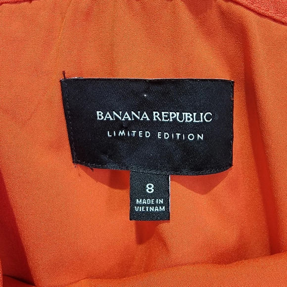 Banana Republic Limited Edition Orange Sleeveless Lace Overlay Dress Bow Size 8 - Picture 10 of 13